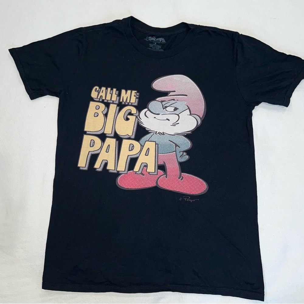 Black Graphic T-Shirt with Cartoon Print